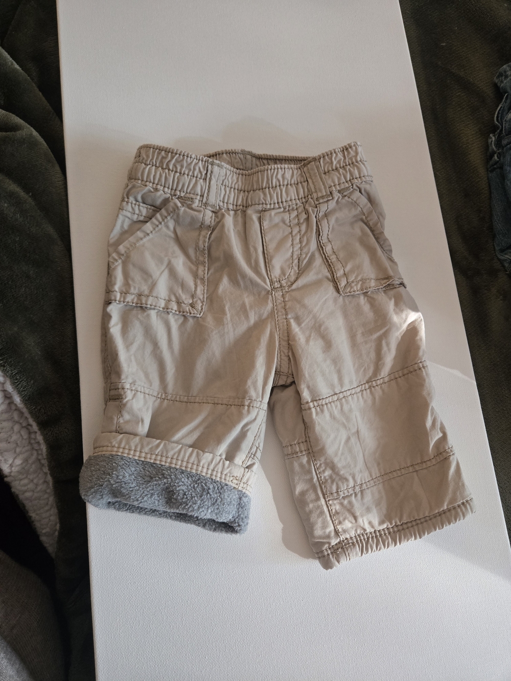 Old Navy Tan Cargo Pull-On Shorts with Fleece Cuffs